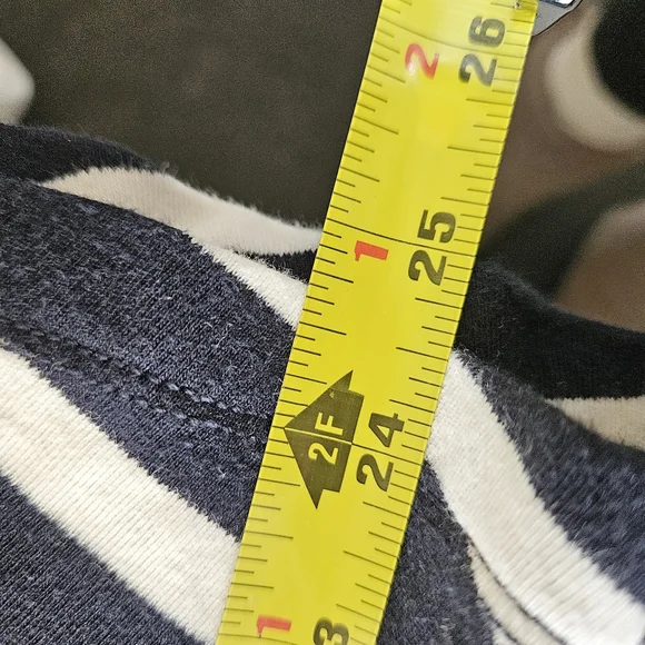 Size XL GAP Navy and White Striped Peplum Women's Top - Picture 9 of 10